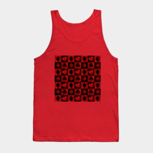 Red Card Suit Symbol Pattern Tank Top